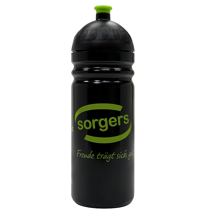 Isybe Trinkflasche schwarz 0,7 Gecco mit sorgers Logo Bild 2