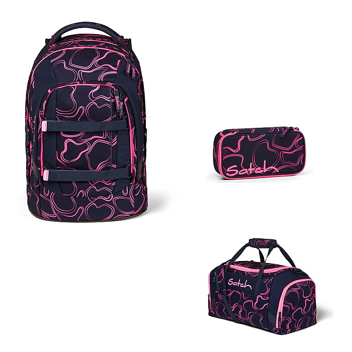 Satch Pack Pink Supreme 3tlg Schulrucksack-Set
