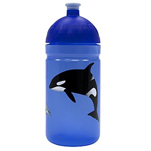 Isybe Trinkflasche blau Orca 0,5 l mit sorgers Logo