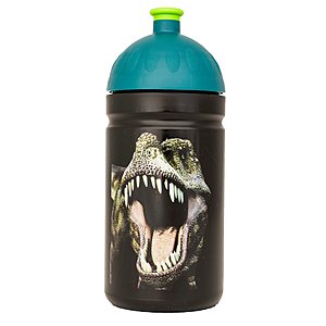 Isybe Trinkflasche schwarz 0,5l Dino mit sorgers Logo