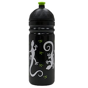 Isybe Trinkflasche schwarz 0,7 Gecco mit sorgers Logo