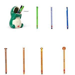 Legami Erasable Gel Pen Set 2 inkl. Hippo und Penholder