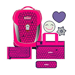 Scout Sunny II Neon Safety Pink Glow 4tlg. Schulranzenset